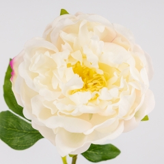 Искусственный пион с эффектом живого прикосновения, белый, 60 см (2025-005)