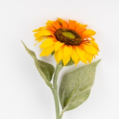 Искусственный подсолнух с эффектом живого прикосновения, желтый, 62 см (2025-014)