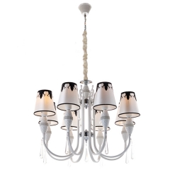 Люстра белая с черным на 8 абажуров (QL007/8) (QL007/8)