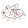 Люстра стельова біла на 8 ламп у формі квітки (SA002/8)