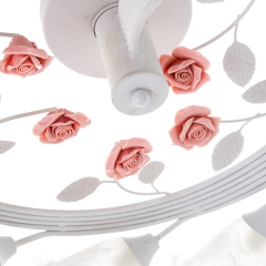 Люстра стельова біла на 8 ламп у формі квітки (SA002/8)