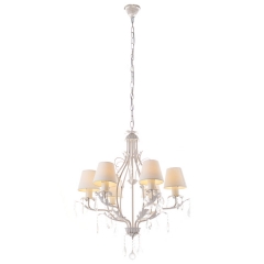 Люстра классическая белая с тканевыми абажурами (6 ламп) (SM001/6) (SM001/6)