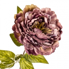 Цветок искусственный "Пионовидная роза темно-фиолетовая" (2000-016PL)