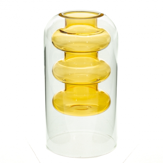 Скляна ваза "Сонячне тепло", 15 см. (8605-021)