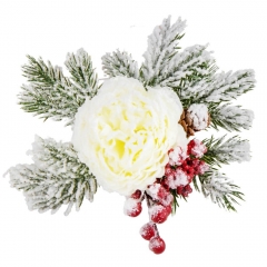 Декор хвойный "Зимняя роза", белая (18920-006)