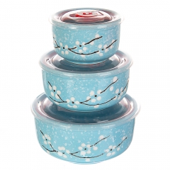 УЦІНКА Набір керамічних контейнерів з вакуумною кришкою "Голубий" (Дефект фарбування,дефект лиття,плями) (00BR-049JA-C)
