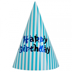 Набор колпаков "С Днем Рождения", 6 шт, голубой, 24 см (9093-015)