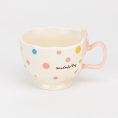 Кружка з блюдцем "Wonderful day", рожева, 300 мл (9304-035)