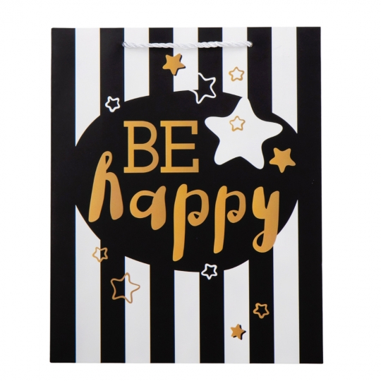 Подарунковий пакет "Be happy", 26*32 см * Рандомний вибір дизайну (9100-011)