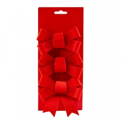 Набір бантів "Червоний оксамит" (3 шт), 12 см (9245-008)