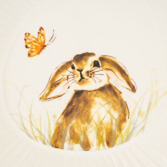 УЦІНКА Тарілка Казковий кролик і метелик (дефект заливки або фарбування цятки) (4002-011)