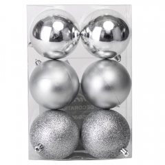 Набор елочных шаров "Рождественский ритуал" (8см * 6шт, серебряный) (6025-025)
