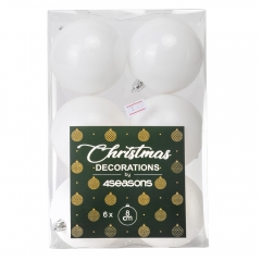 Набор елочных шаров "Рождественский ритуал" (8см * 6шт, белый) (6025-027)