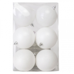Набор елочных шаров "Рождественский ритуал" (8см * 6шт, белый) (6025-027)